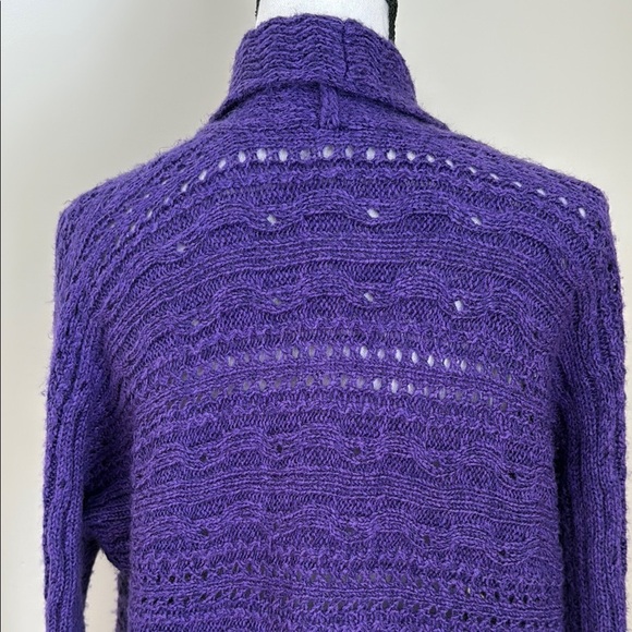 Chico's 1 Women's Purple Open-Front Long Cardigan Sweater M 8 - Picture 5 of 7
